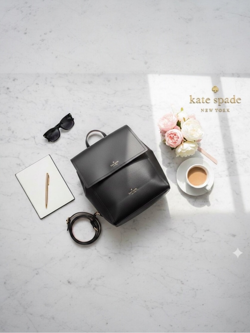 Kate Spade Authentic Black & Pink Somerville Road Megyn Backpack